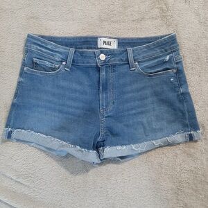 PAIGE Women's Distressed Blue Jean Shorts